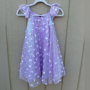 Nordstrom Girls Lilac  Butterfly Tulle Dress -